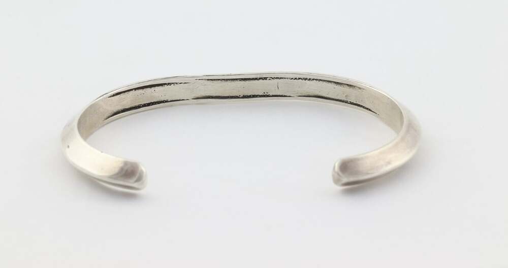 Sterling Silver Patterned Stamped Cuff Bracelet 6 3/4" inch - Picture 2 of 5